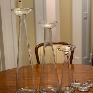Modern Glass Vase Trio - Clear